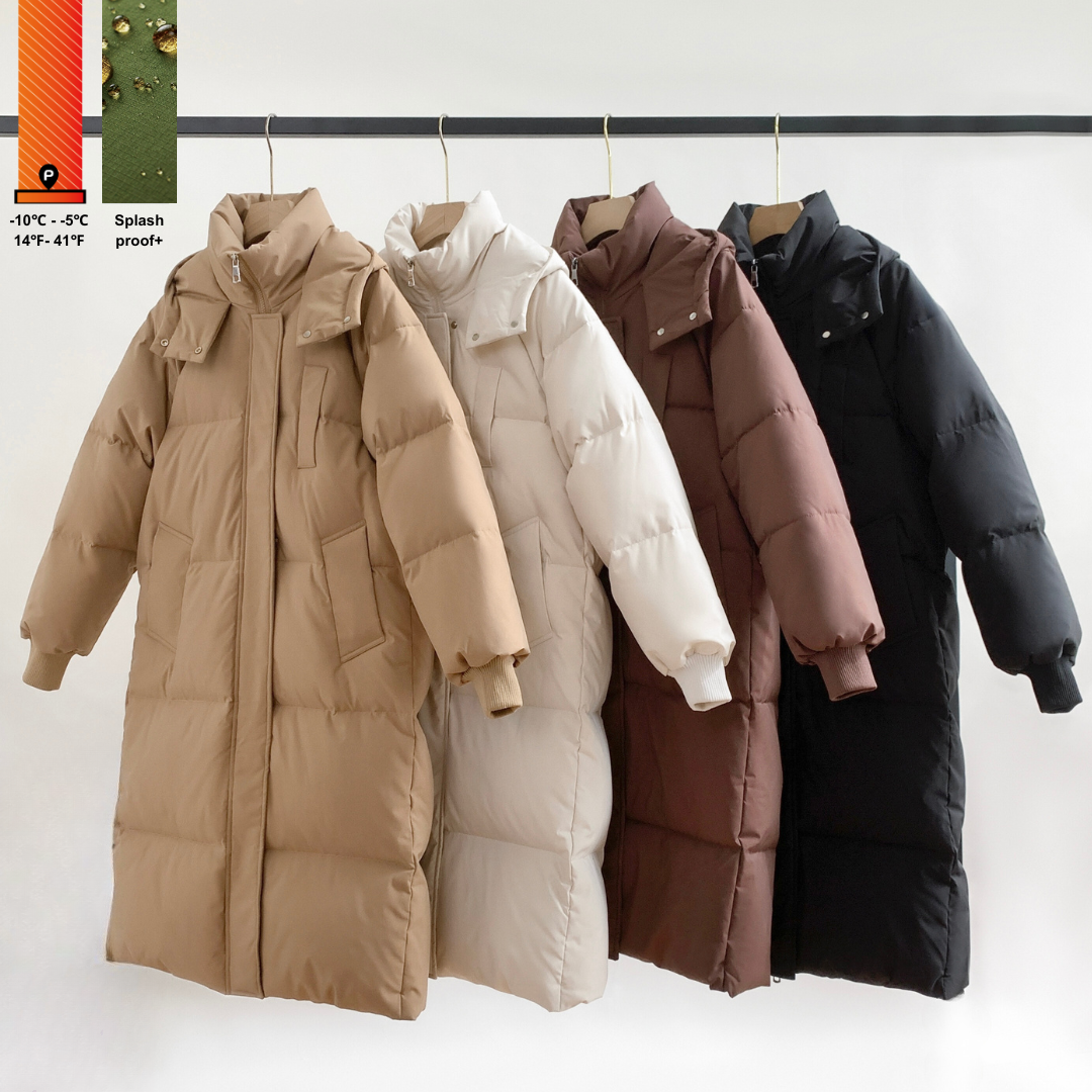 LUNA | VESTE LONGUE PUFFER AVEC CAPUCHE