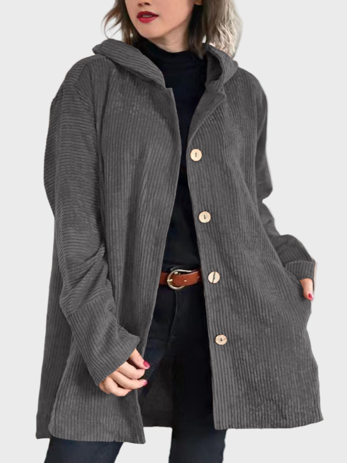 INDIE - VESTE À CAPUCHE EN CORDUROY