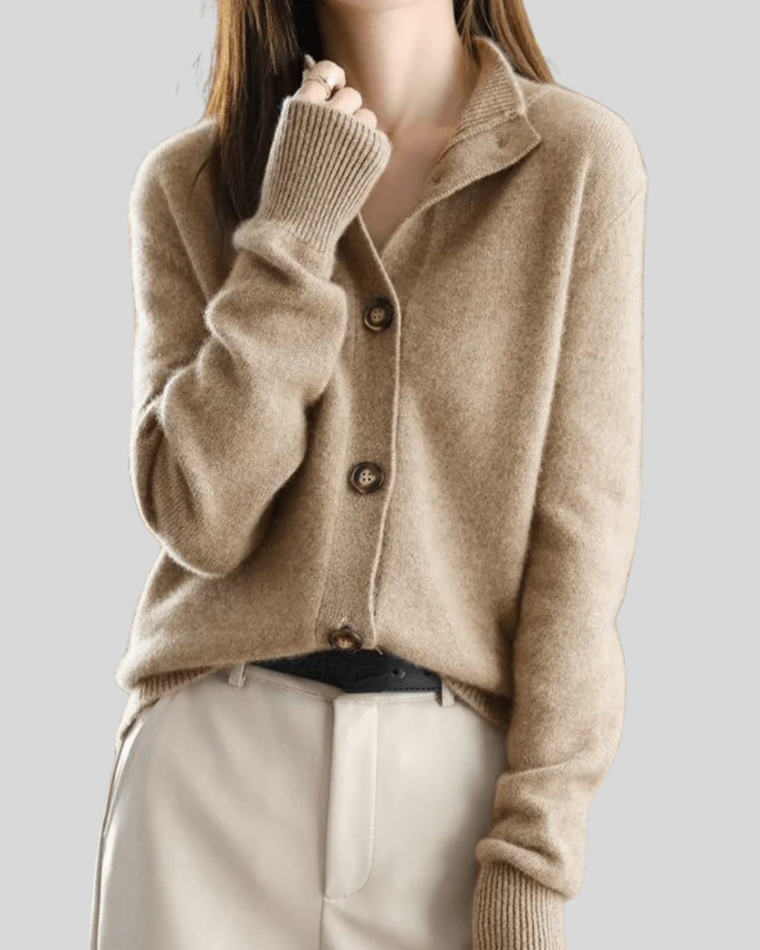 Claire | Cardigan en Cachemire de Style Rétro
