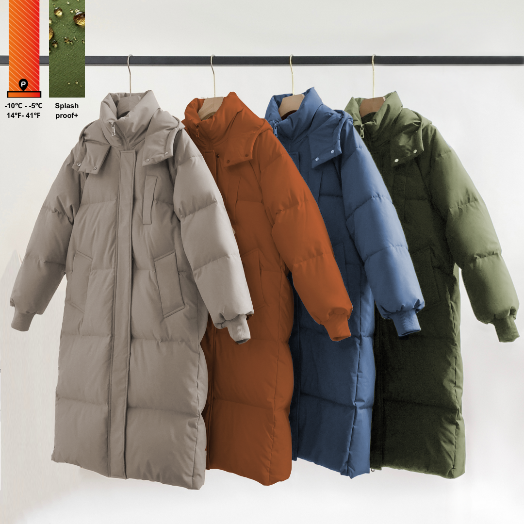 LUNA | VESTE LONGUE PUFFER AVEC CAPUCHE