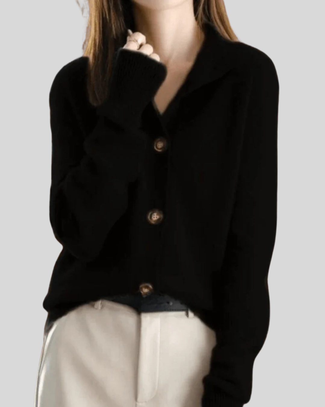 Claire | Cardigan en Cachemire de Style Rétro