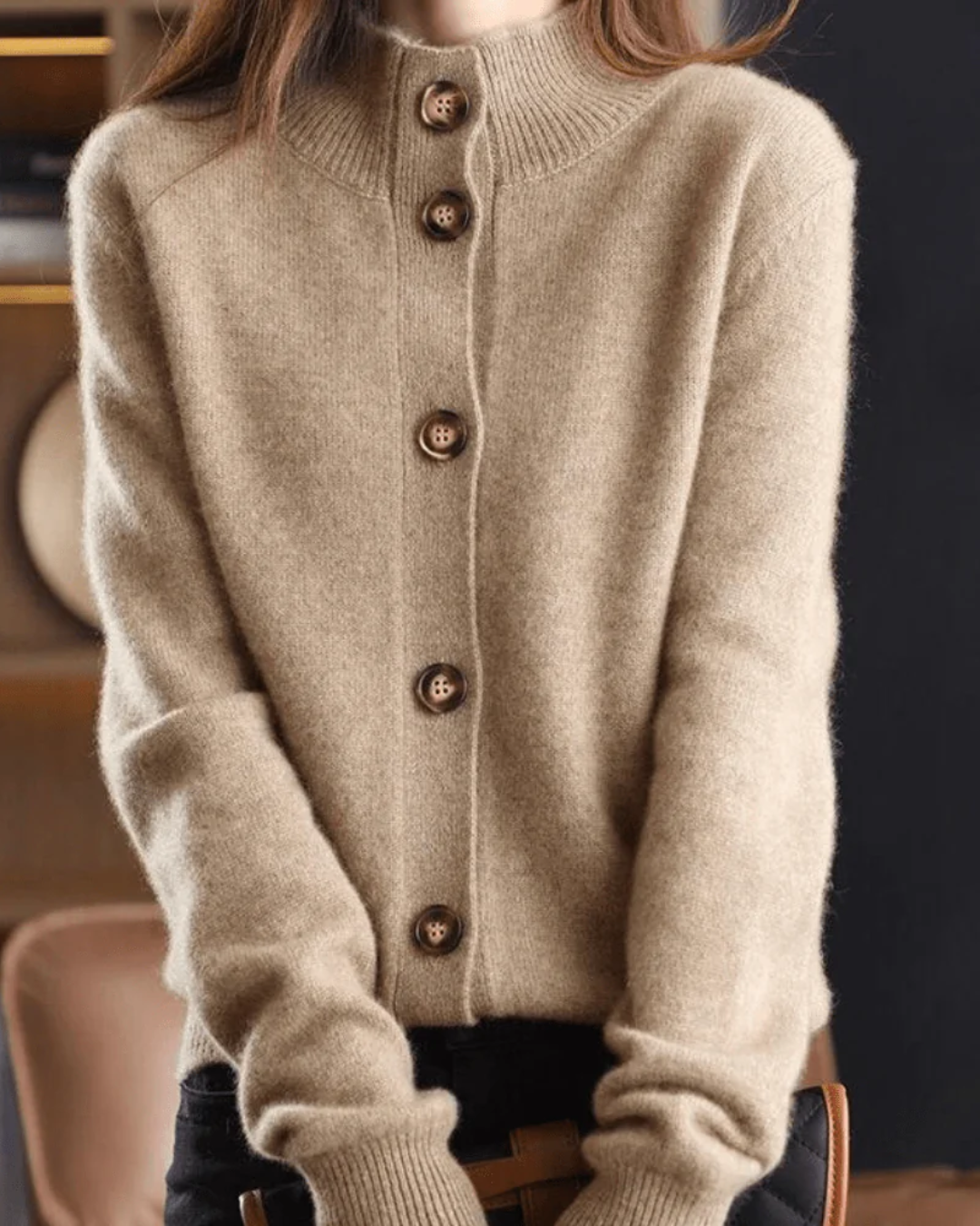 Claire | Cardigan en Cachemire de Style Rétro