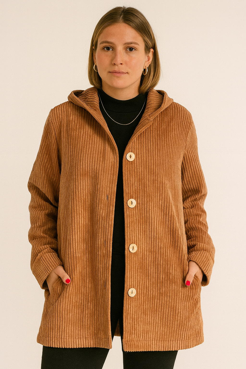 INDIE - VESTE À CAPUCHE EN CORDUROY