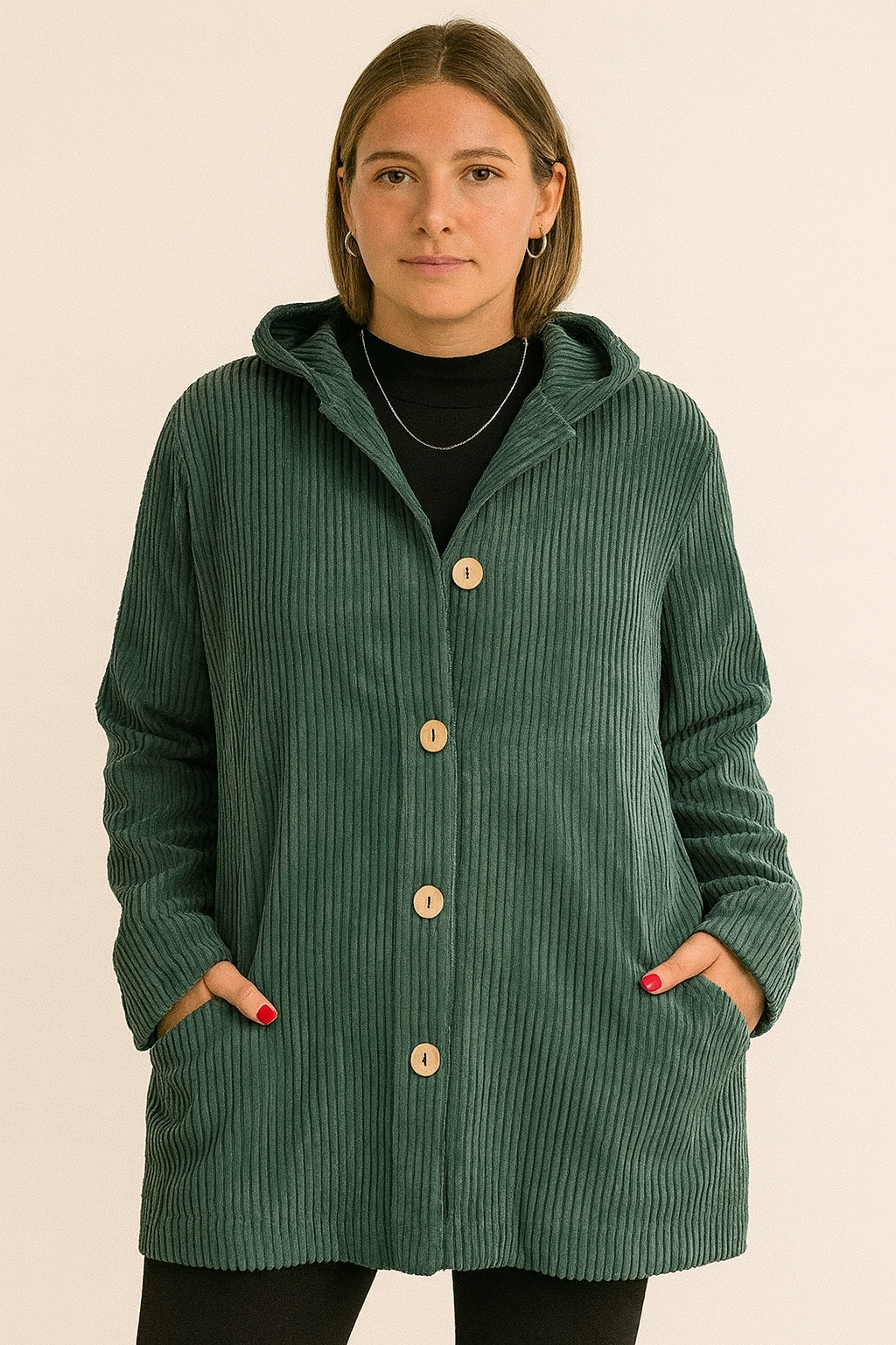 INDIE - VESTE À CAPUCHE EN CORDUROY