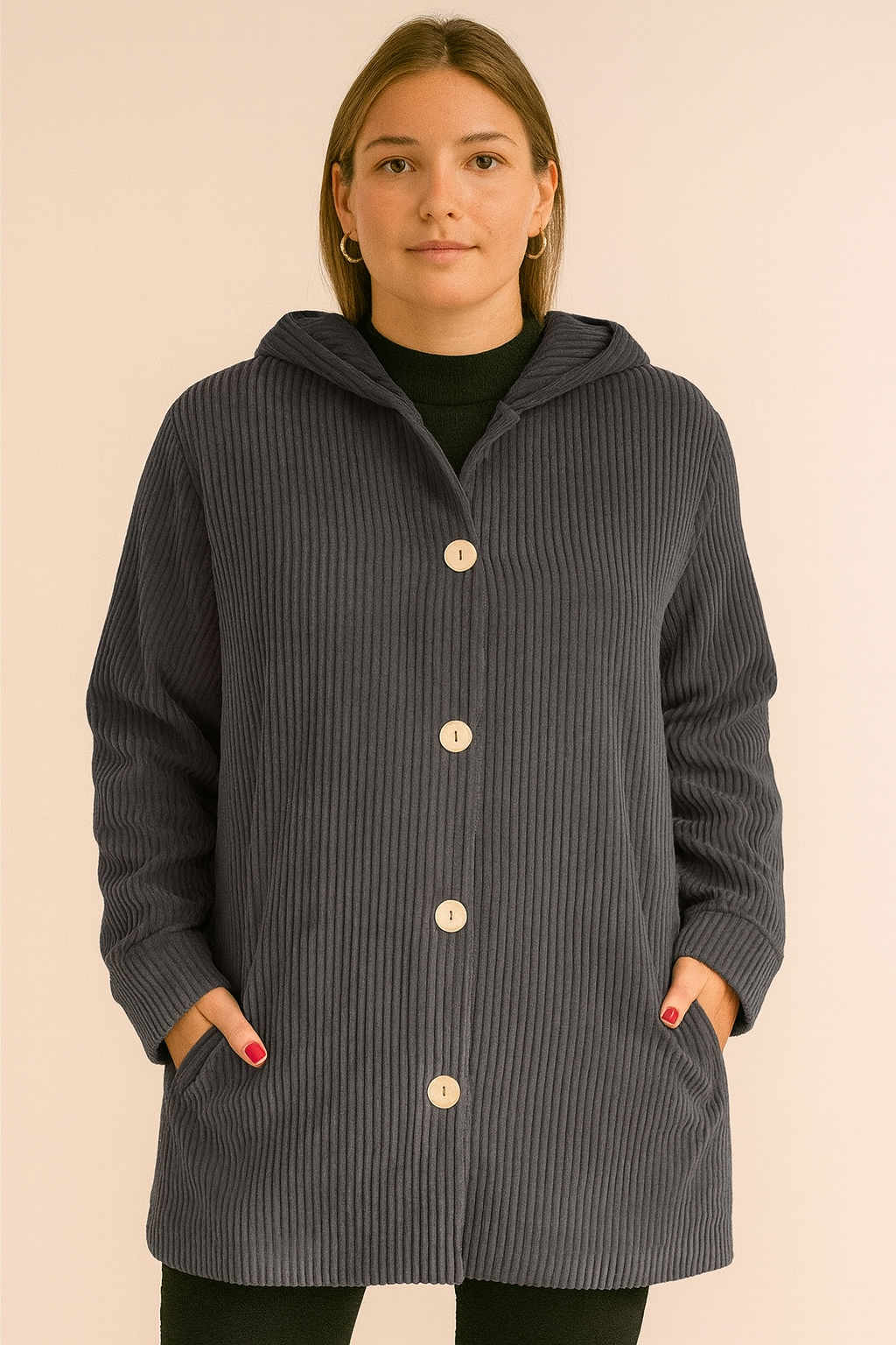 INDIE - VESTE À CAPUCHE EN CORDUROY