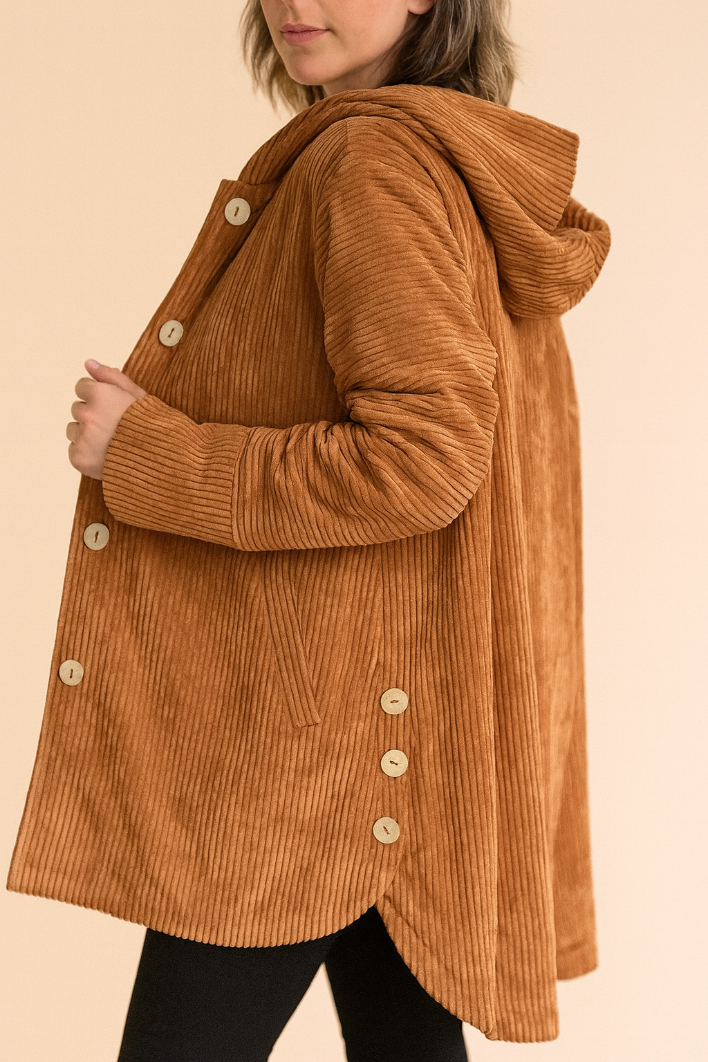 INDIE - VESTE À CAPUCHE EN CORDUROY