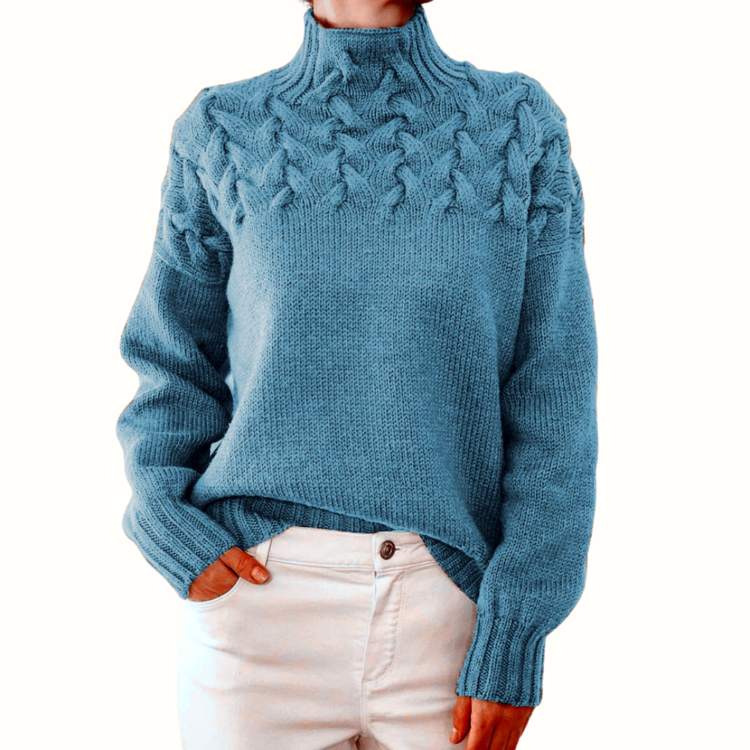 Elena | Pull Col Roulé Tricoté Chaud