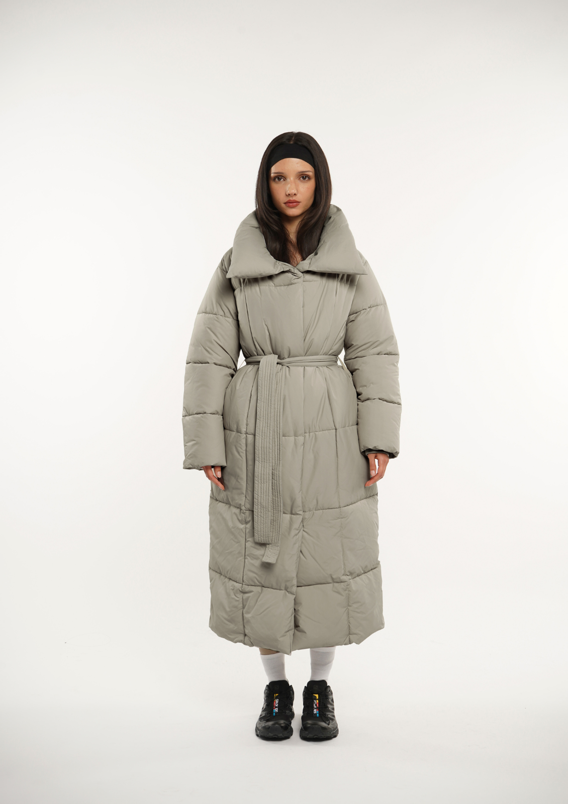 BLAIRE | VESTE PUFFER À BOUTON BULLET EXTRA LONGUE