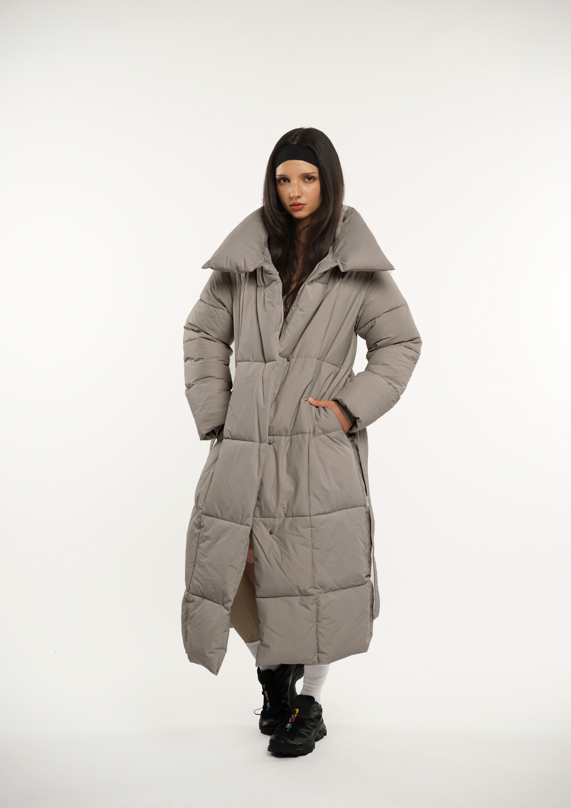 BLAIRE | VESTE PUFFER À BOUTON BULLET EXTRA LONGUE