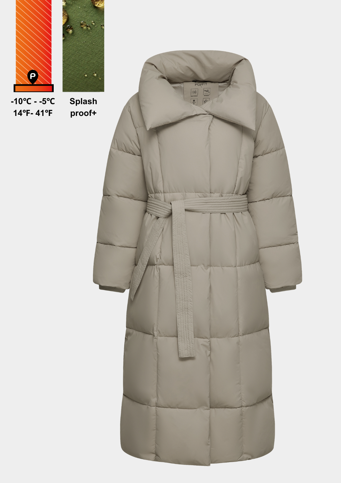 BLAIRE | VESTE PUFFER À BOUTON BULLET EXTRA LONGUE