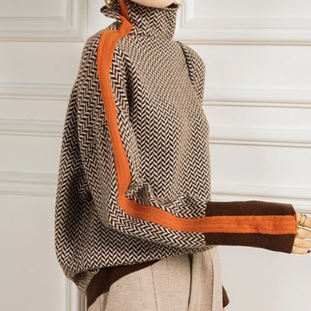 Eleanor | Col roulé Luxe en chevrons