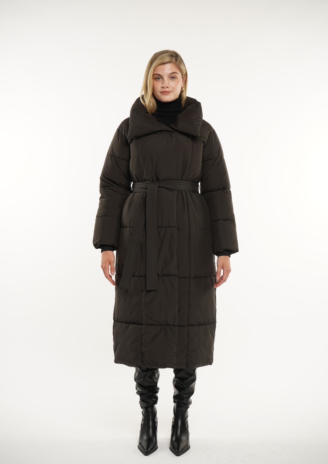 BLAIRE | VESTE PUFFER À BOUTON BULLET EXTRA LONGUE