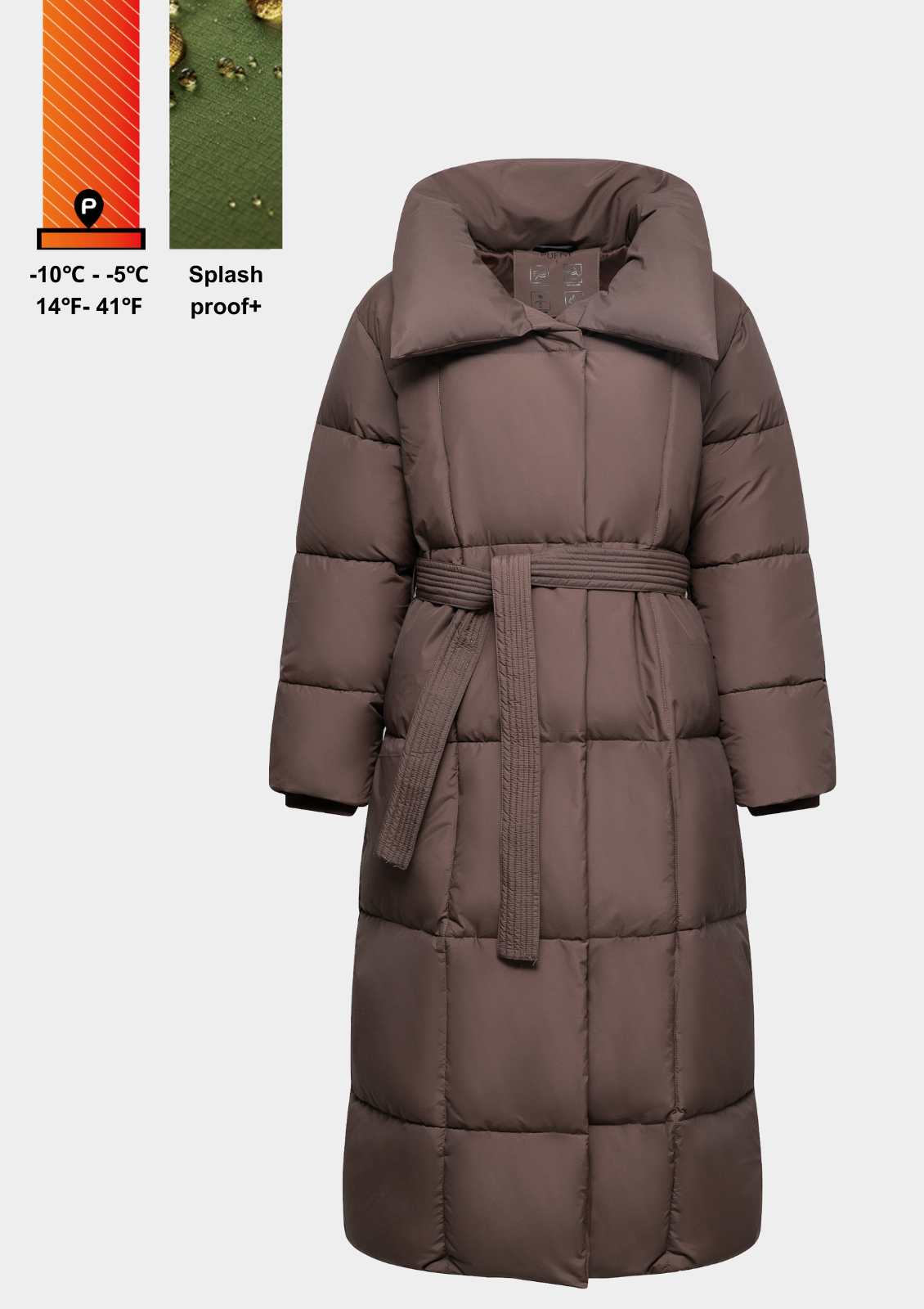 BLAIRE | VESTE PUFFER À BOUTON BULLET EXTRA LONGUE