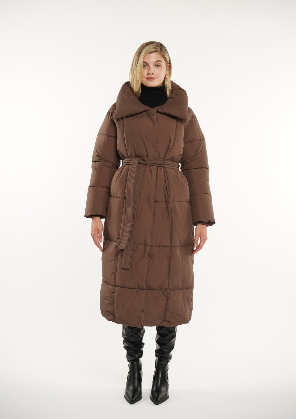 BLAIRE | VESTE PUFFER À BOUTON BULLET EXTRA LONGUE