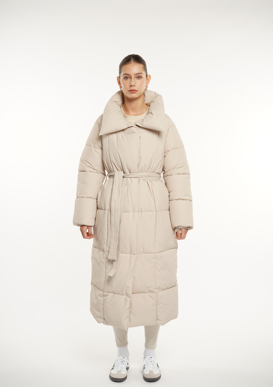 BLAIRE | VESTE PUFFER À BOUTON BULLET EXTRA LONGUE
