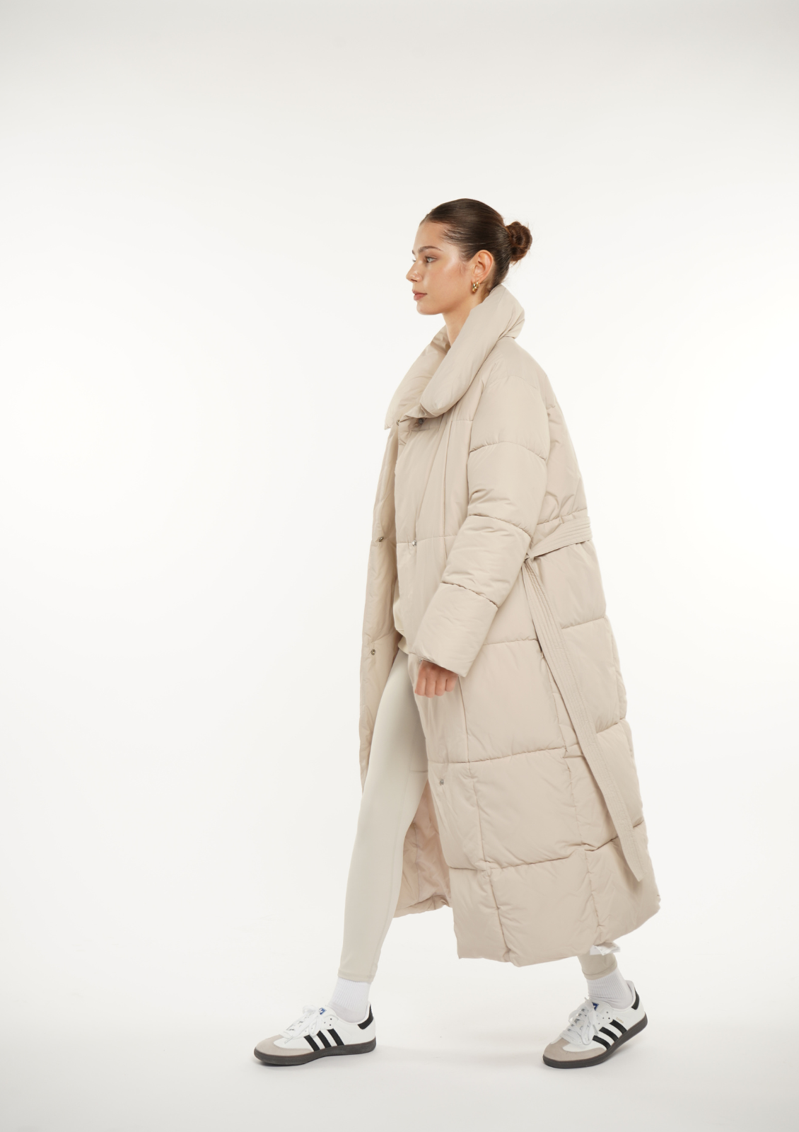 BLAIRE | VESTE PUFFER À BOUTON BULLET EXTRA LONGUE