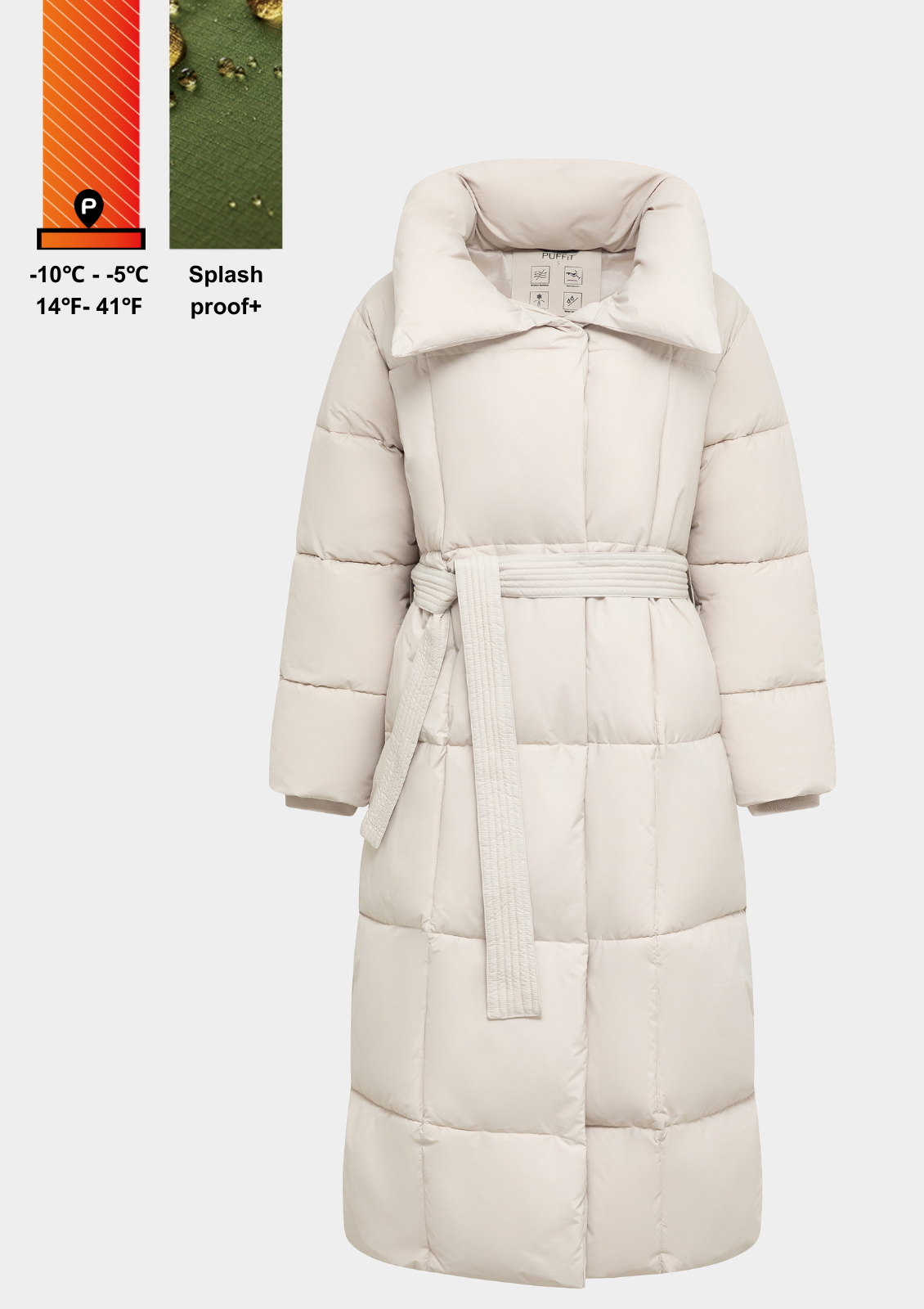 BLAIRE | VESTE PUFFER À BOUTON BULLET EXTRA LONGUE