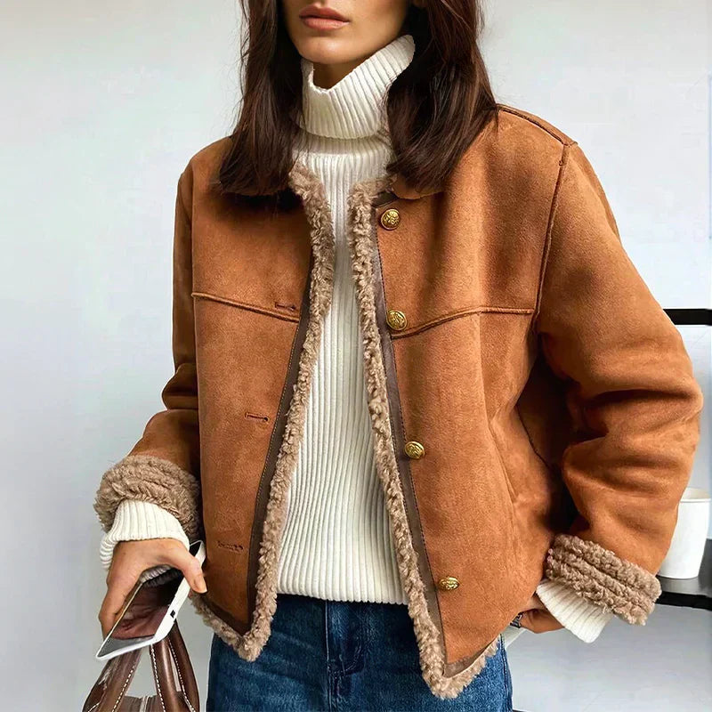 ANNA | VESTE EN MOUTON À BOUTONS