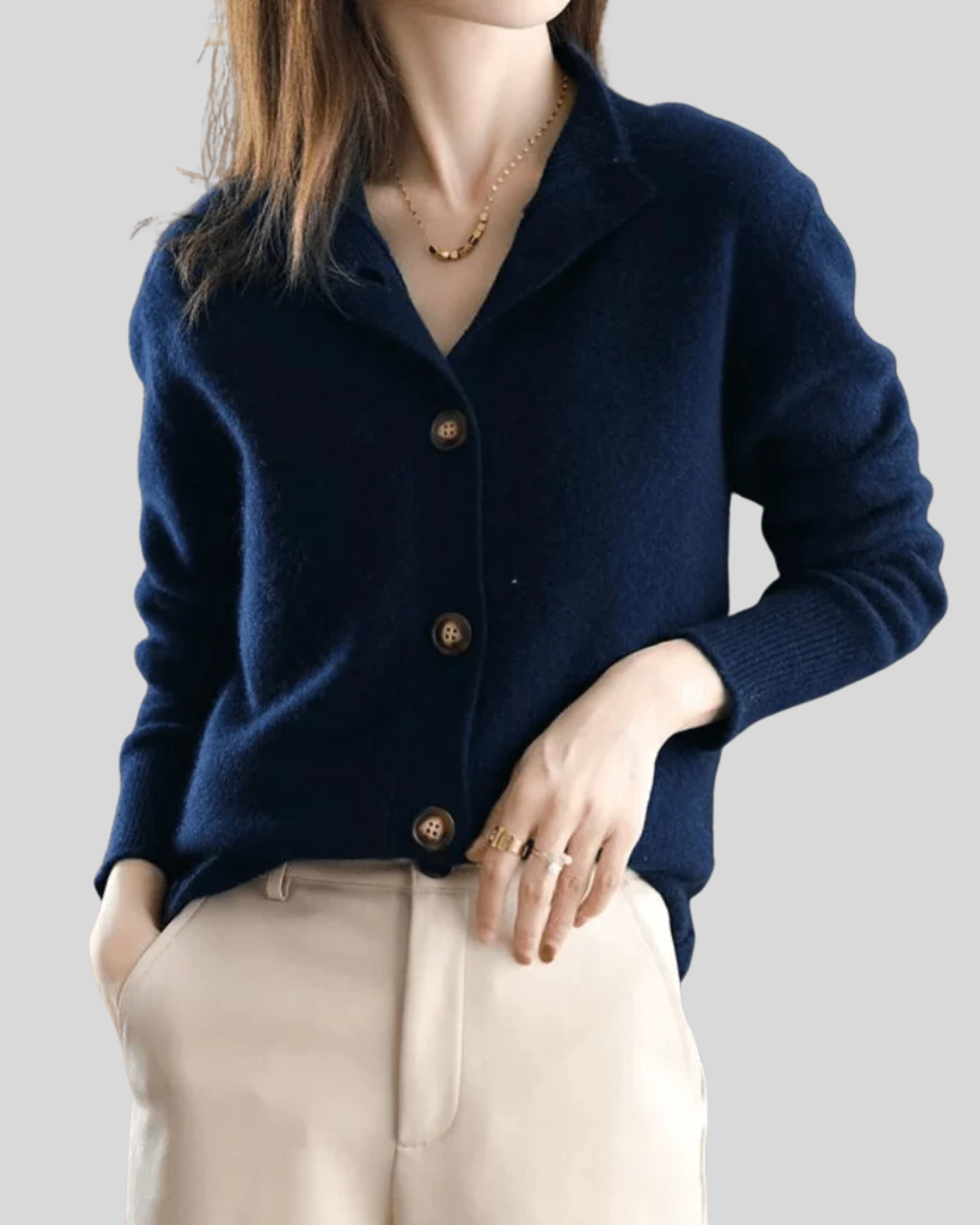 Claire | Cardigan en Cachemire de Style Rétro