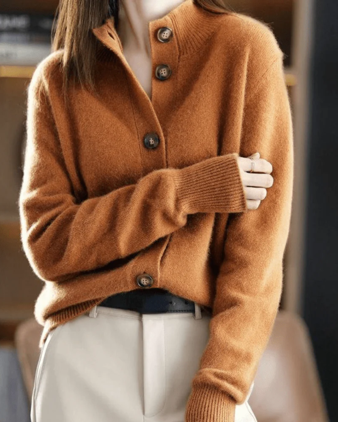 Claire | Cardigan en Cachemire de Style Rétro