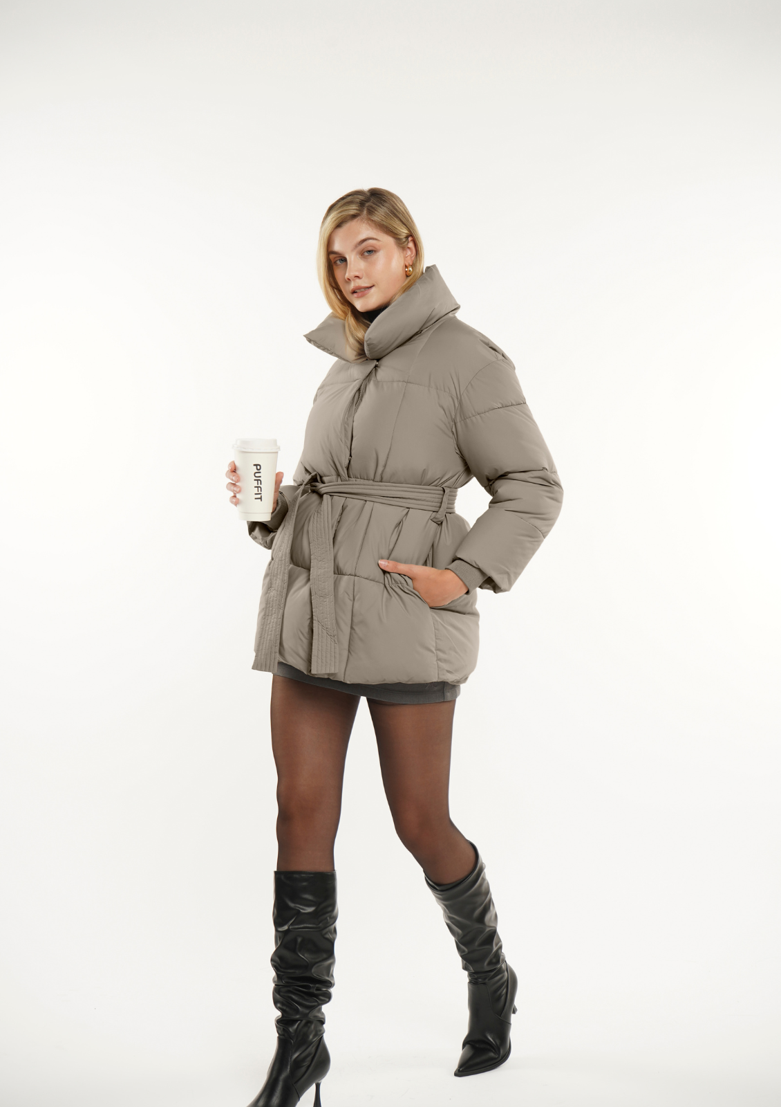 NOVA | VESTE PUFFER CEINTURÉE MI-LONGUE